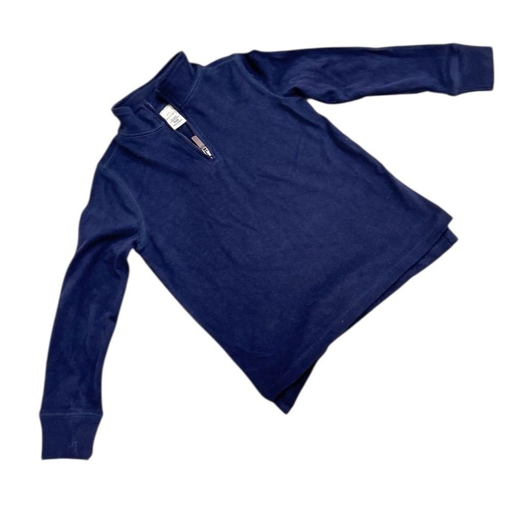 Crewcuts Navy Kids 1/4 zip 100% cotton Sweatshirt side slits size 6-7 (boys)